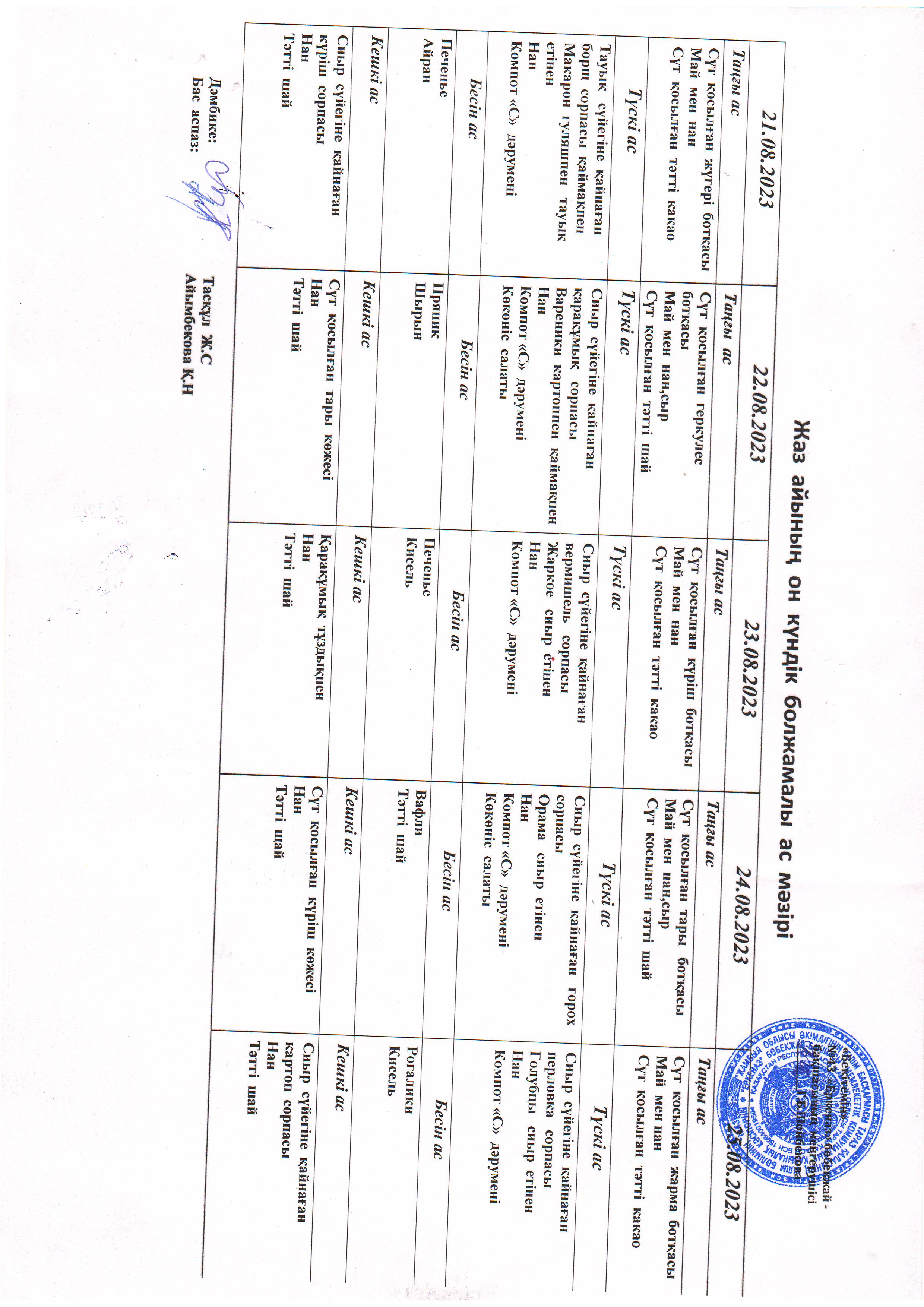 Перспективное меню 21.08.2023