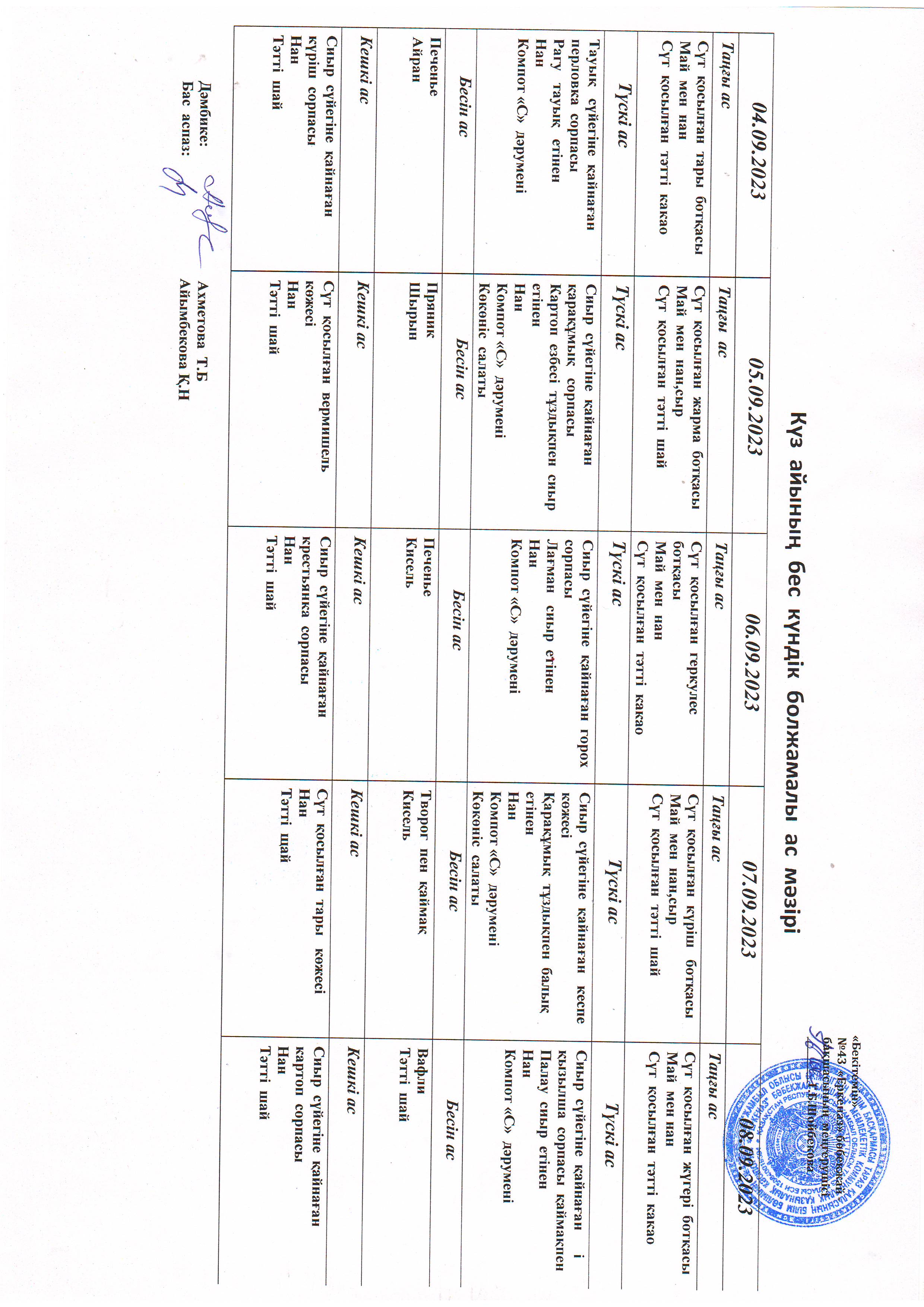 Перспективное меню 04.09.2023