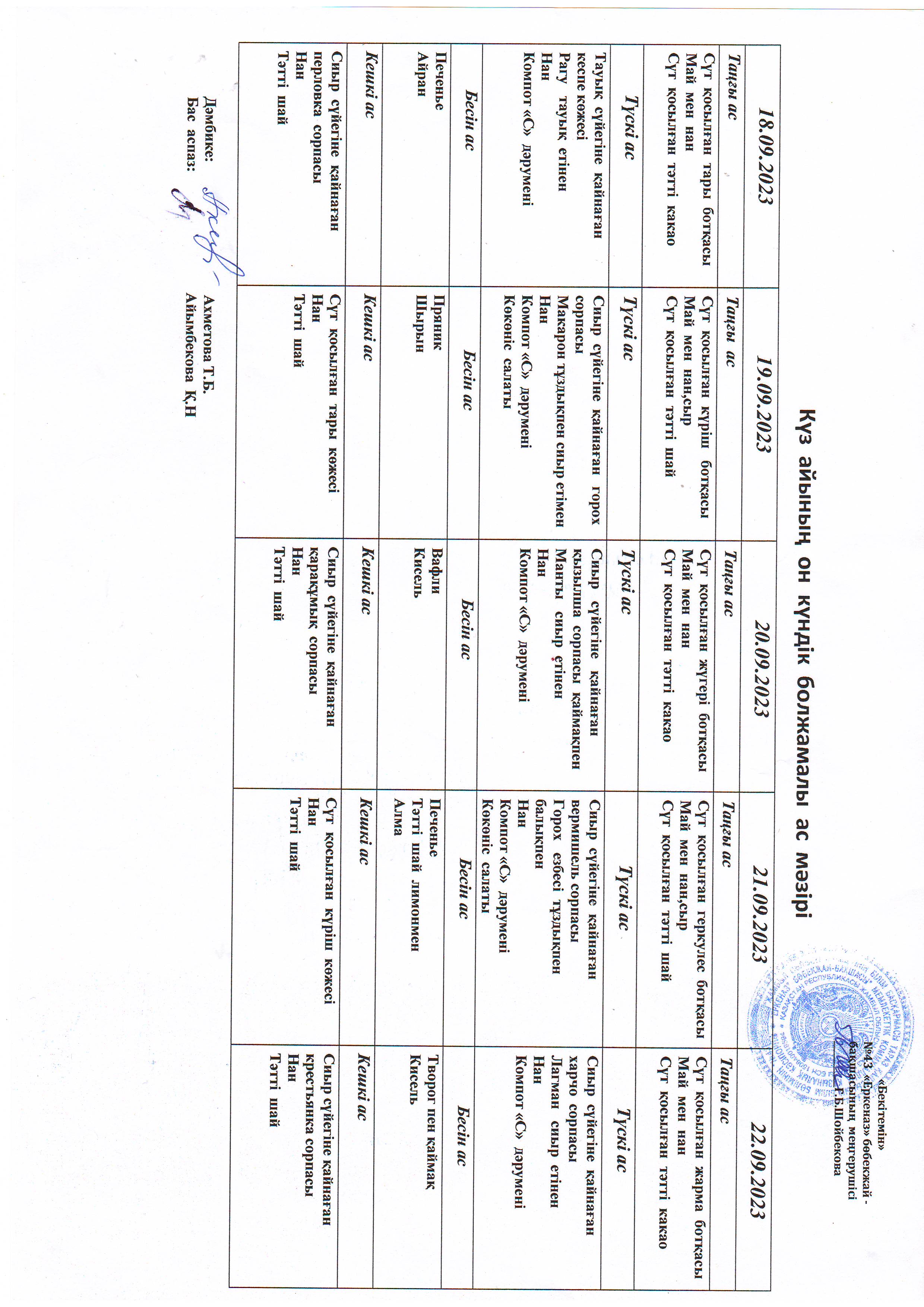 Перспективное меню 18.09.2023