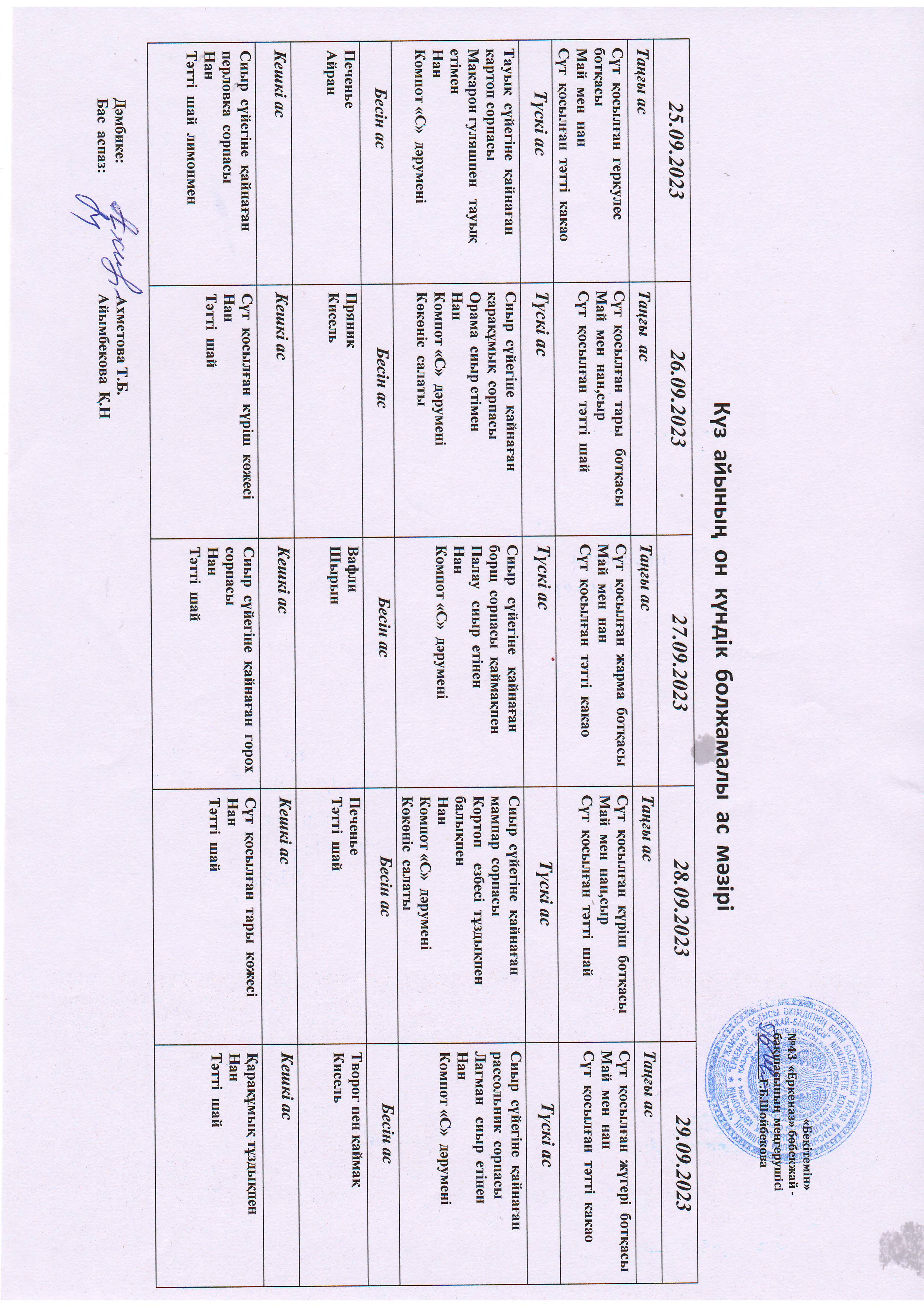 Перспективное меню 25.09.2023