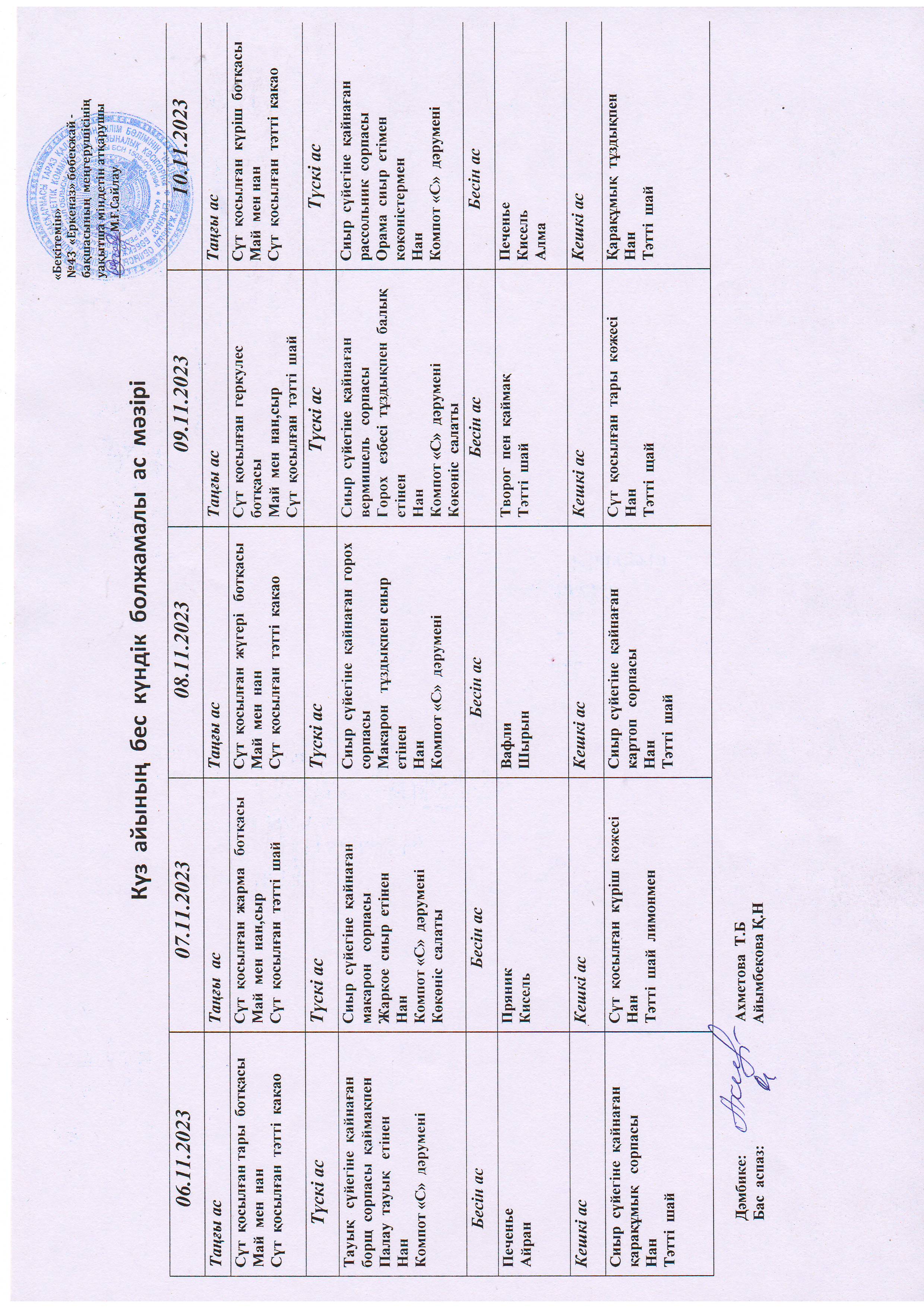 Перспективное меню 06.11.2023