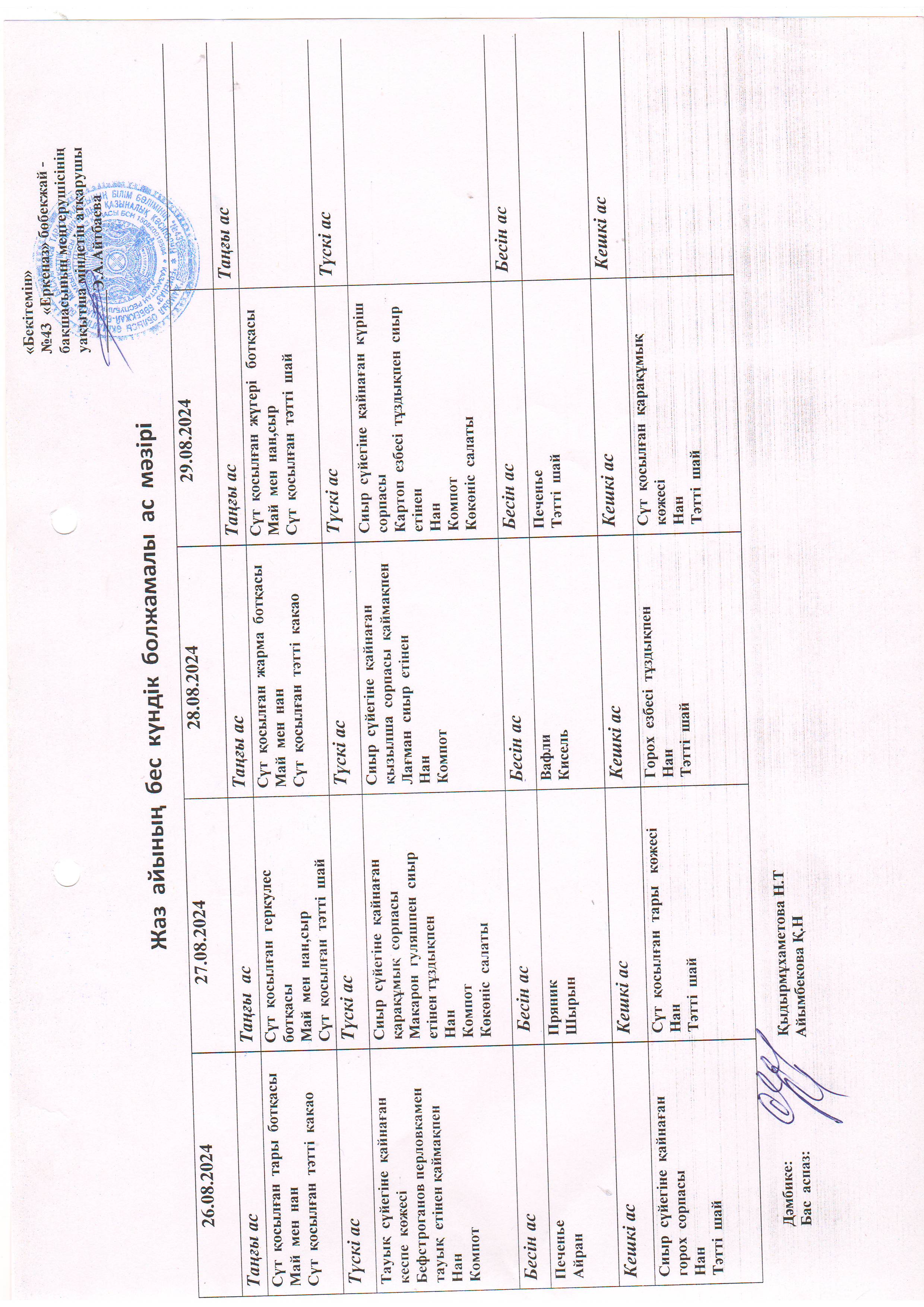 Перспективное меню 26.08.2024